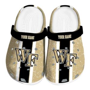 personalized wake forest demon deacons vertical stripes clog best selling