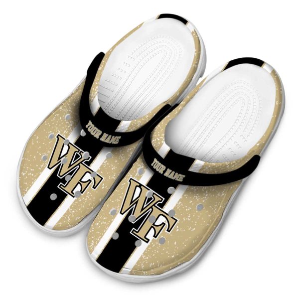 personalized wake forest demon deacons vertical stripes clog latest model