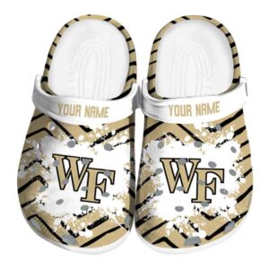 personalized wake forest demon deacons zigzag paint burst clog best selling