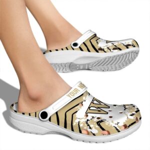 personalized wake forest demon deacons zigzag paint burst clog fashion forward