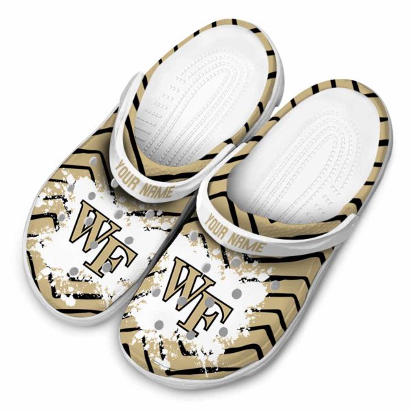 personalized wake forest demon deacons zigzag paint burst clog latest model