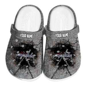 personalized washington capitals cracked ground texture clog best selling