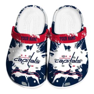 personalized washington capitals splatter pattern clog best selling