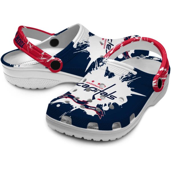 personalized washington capitals splatter pattern clog high quality