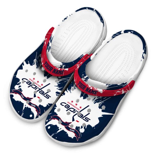 personalized washington capitals splatter pattern clog latest model