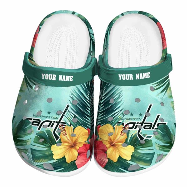 personalized washington capitals tropical vibes clog best selling