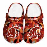 personalized washington state cougars autumn leaves clog best selling
