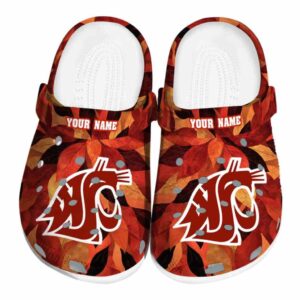 personalized washington state cougars autumn leaves clog best selling