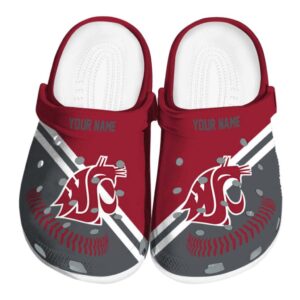 personalized washington state cougars baseball motif clog best selling