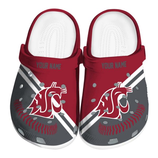 personalized washington state cougars baseball motif clog best selling