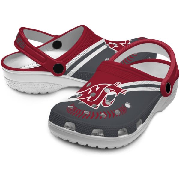 personalized washington state cougars baseball motif clog high quality