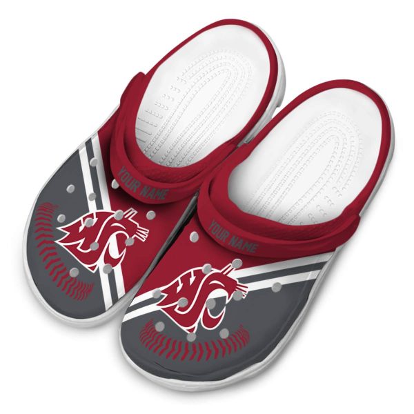 personalized washington state cougars baseball motif clog latest model