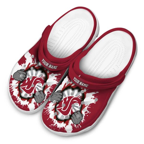 personalized washington state cougars gripping hand clog latest model