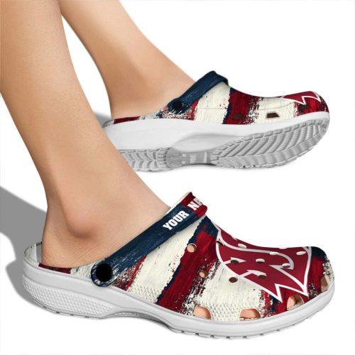 personalized washington state cougars patriotic stripes clog fashion forward
