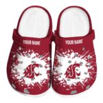 personalized washington state cougars splatter background clog best selling