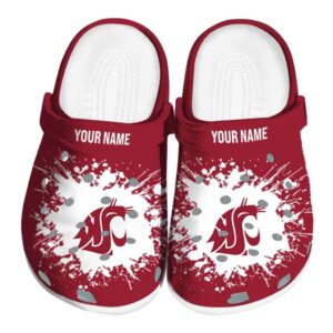 personalized washington state cougars splatter background clog best selling