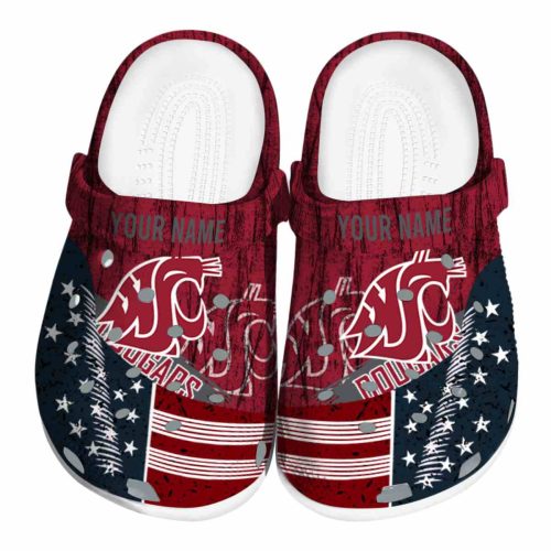 personalized washington state cougars star spangled side pattern clog best selling