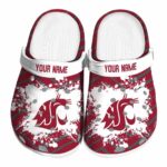 personalized washington state cougars zigzag paint burst clog best selling