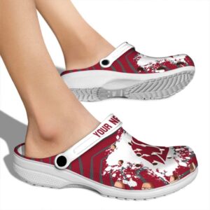 personalized washington state cougars zigzag paint burst clog fashion forward