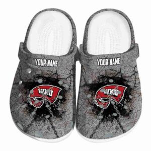 personalized western kentucky hilltoppers cracked ground texture clog best selling