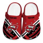 personalized western kentucky hilltoppers football motif clog best selling