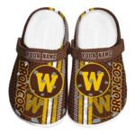 personalized western michigan broncos contrasting stripes clog best selling