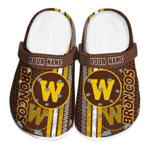 personalized western michigan broncos contrasting stripes clog best selling