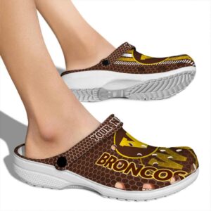 personalized western michigan broncos contrasting stripes clog fashion forward