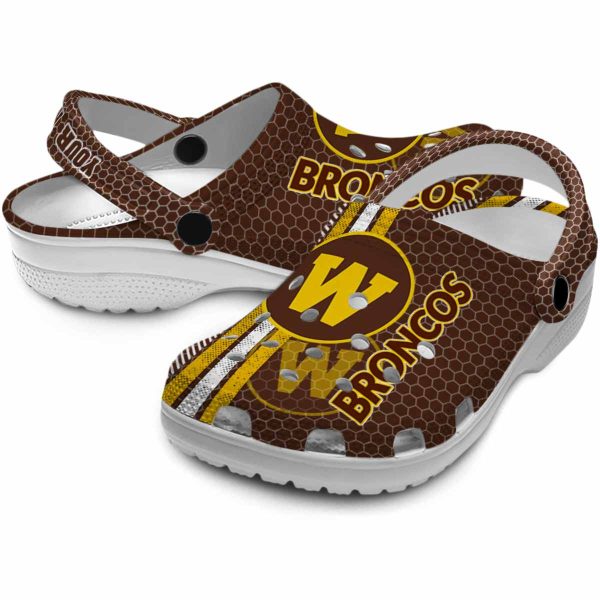 personalized western michigan broncos contrasting stripes clog high quality