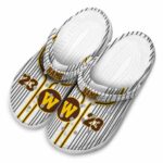 personalized western michigan broncos pinstripe pattern clog best selling