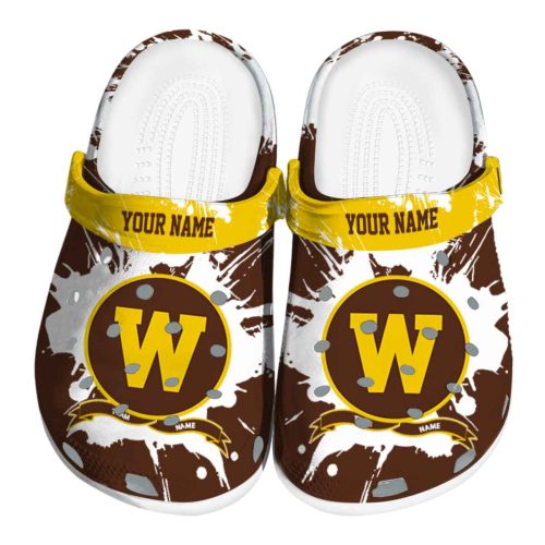 personalized western michigan broncos splatter pattern clog best selling