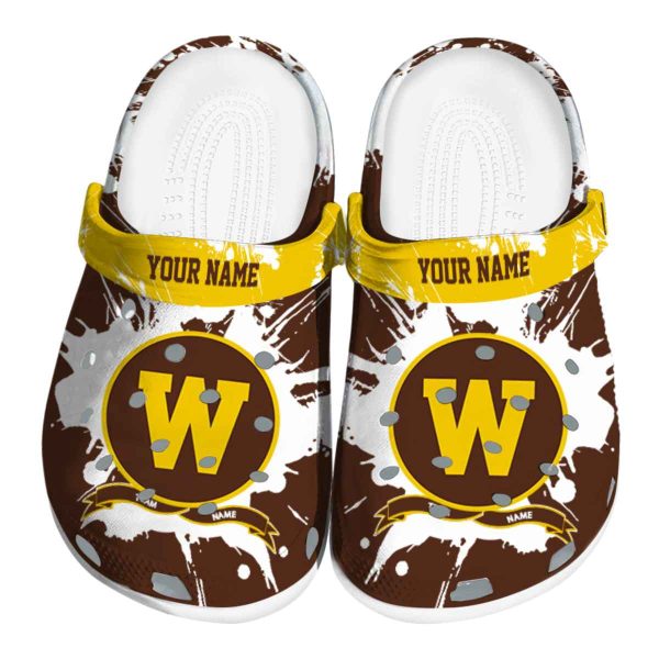 personalized western michigan broncos splatter pattern clog best selling