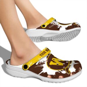 personalized western michigan broncos splatter pattern clog fashion forward