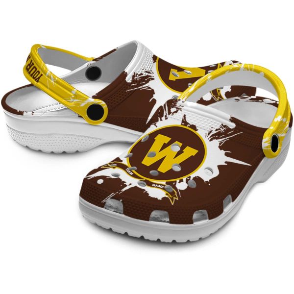 personalized western michigan broncos splatter pattern clog high quality