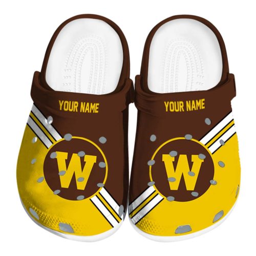 personalized western michigan broncos striped accents clog best selling