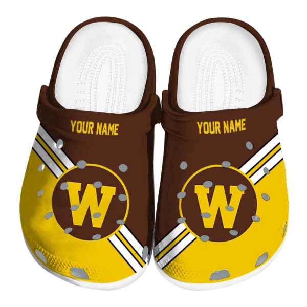 personalized western michigan broncos striped accents clog best selling