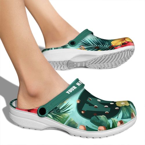 personalized western michigan broncos tropical vibes clog fashion forward