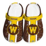 personalized western michigan broncos vertical stripes clog best selling