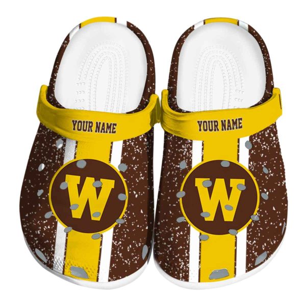 personalized western michigan broncos vertical stripes clog best selling