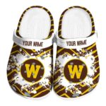 personalized western michigan broncos zigzag paint burst clog best selling