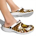personalized western michigan broncos zigzag paint burst clog best selling