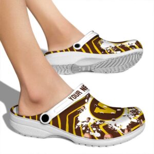 personalized western michigan broncos zigzag paint burst clog fashion forward