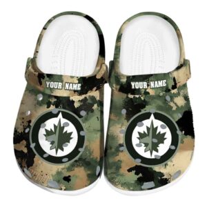 personalized winnipeg jets camouflage craze clog best selling