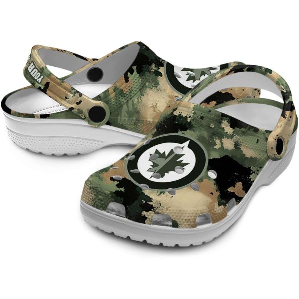 personalized winnipeg jets camouflage craze clog high quality