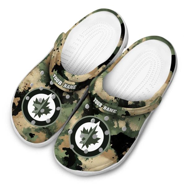 personalized winnipeg jets camouflage craze clog latest model