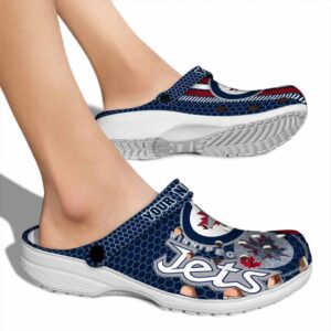 personalized winnipeg jets contrasting stripes clog fashion forward