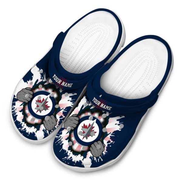 personalized winnipeg jets gripping hand clog latest model