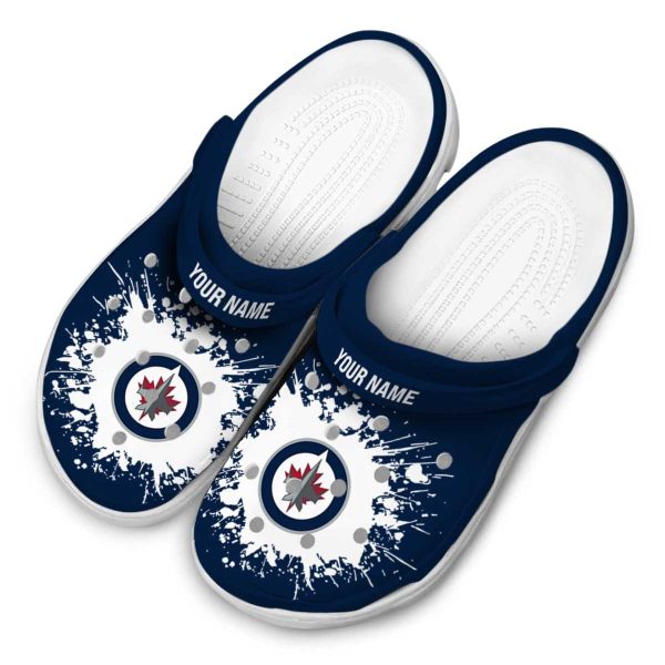 personalized winnipeg jets splatter background clog latest model