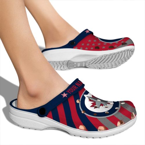 personalized winnipeg jets star spangled graphic clog fashion forward