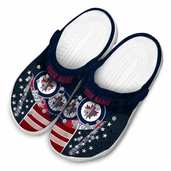 personalized winnipeg jets star spangled side pattern clog latest model